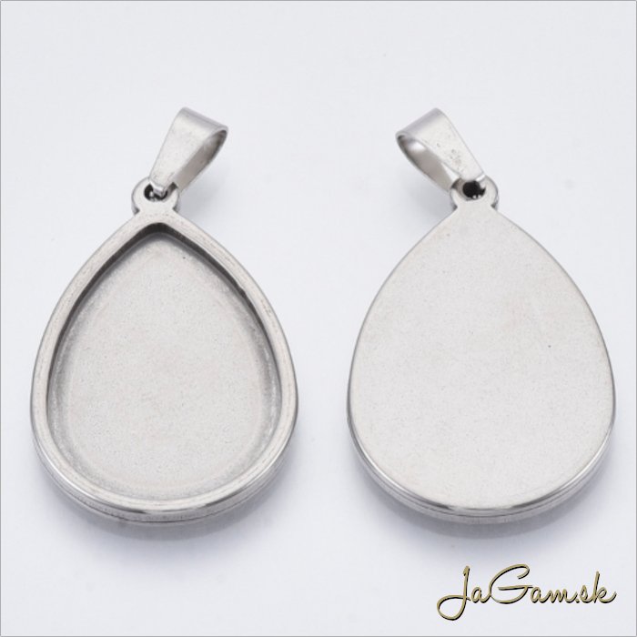 Prívesok s lôžkom 25x18mm CHIRURGICKÁ OCEĽ, 1ks (ch1623)